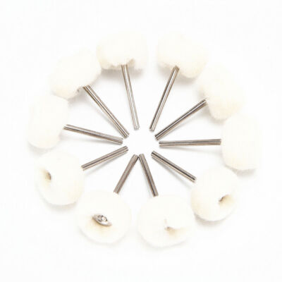 10Pack Fine Wool Polishing Brush Buffing Wheel 1/8'' Shank Set Rotary Tool Dremel