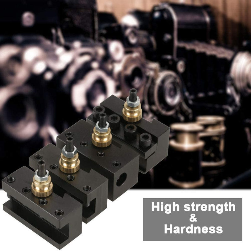 4Pcs Quick Change Tool, Mini Lathe Post Holder Kit Boring Blade Turning Facing H