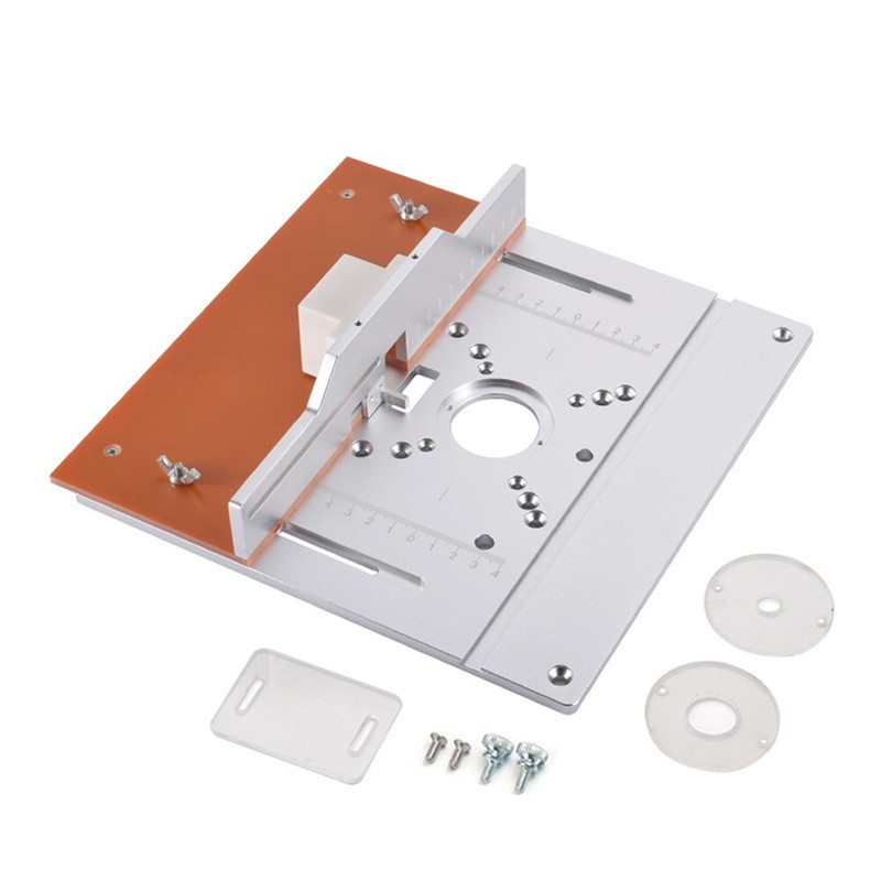 Wood Milling Router Table Insert Plate with Miter Gauge and