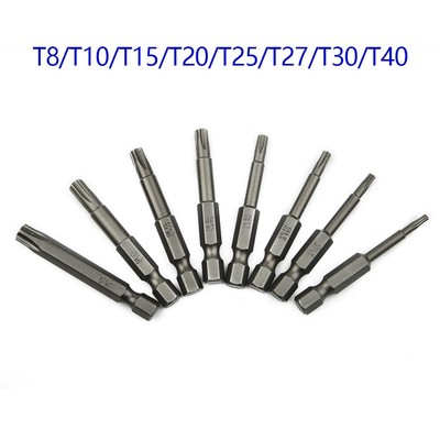 Bit Schraubendreher T8/T10/T15/T20/T25/T27/T30/T40 1/4 Sechskantschaft Fünfkant