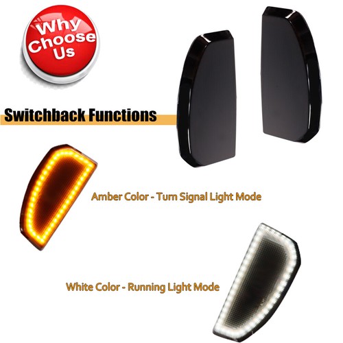 Switchback Smoke LED Side Towing Mirror Signal Light For 2007-2021 Toyota Tundra