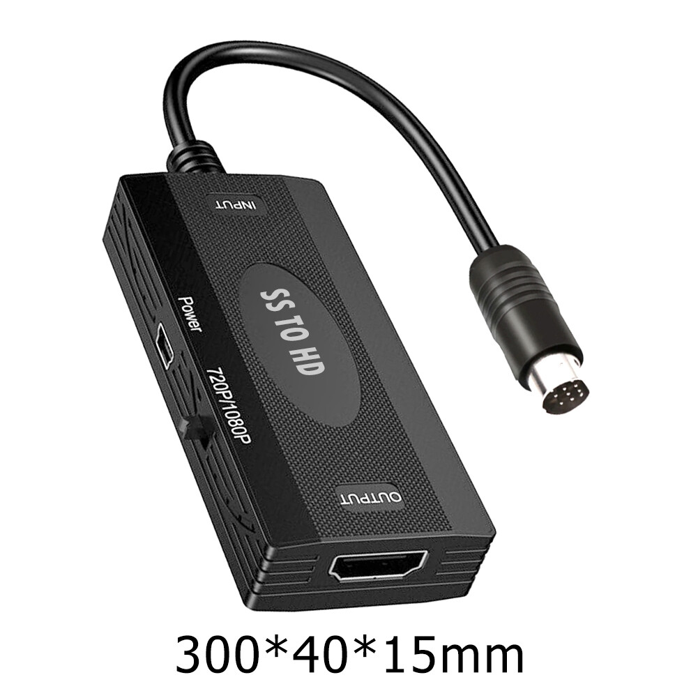 For Sega Saturn Console HD Adapter SS to HDMI-compatible Converter w/ USB Cable