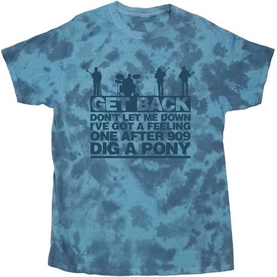 Men's Beatles Let it Be Songs (Dip-Dye) Tie Dye T-shirt Medium Light