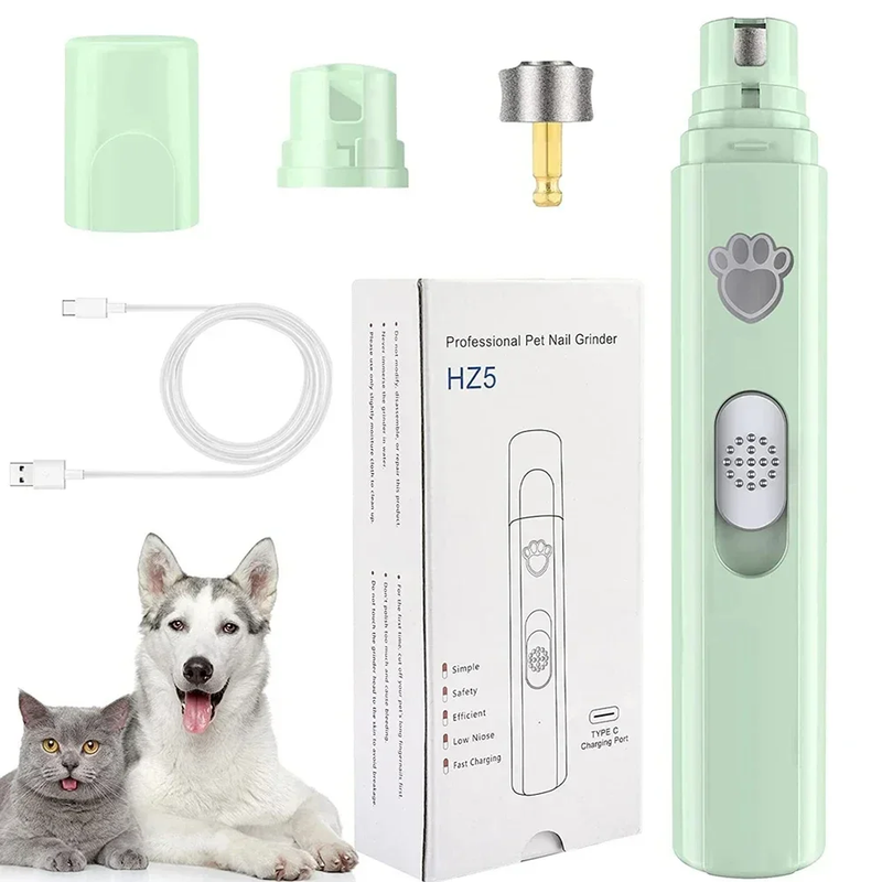 USB Rechargeable Pet Nail Trimming Tool Built-In Grinding Wheel Portable Electri