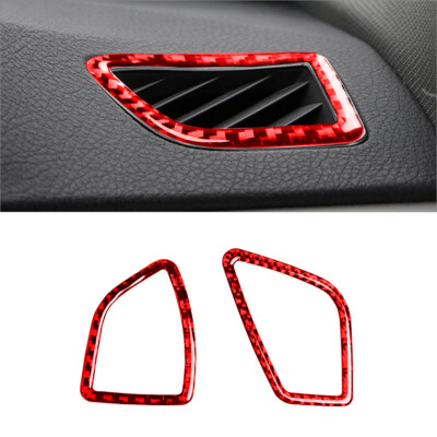 Red Carbon Fiber Dashboard Air Vent Outlet Cover Trim For BMW 3 4 Series F30 F34