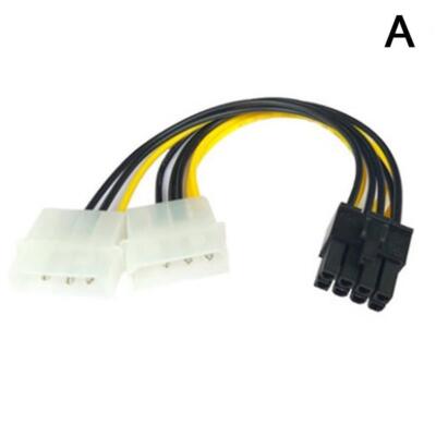 4Pin Dual Molex IDE to 8 Pin PCI-E Power Supply Cable H Video Card Cord G7L3