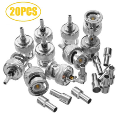 Lots BNC Male Crimp/Solder Type RF Connector for RG316/RG174/LMR100 Coax wire US