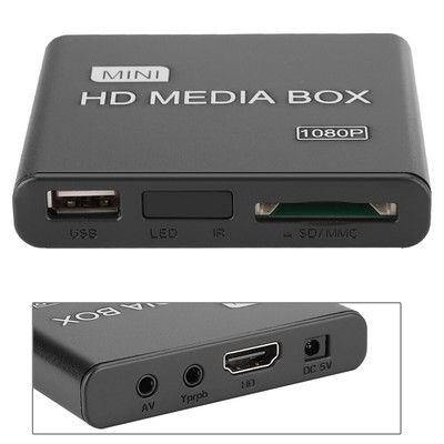 K8 Full HD 1080P Mini Media Player TV Video Box USB AV With Remote Control Fit