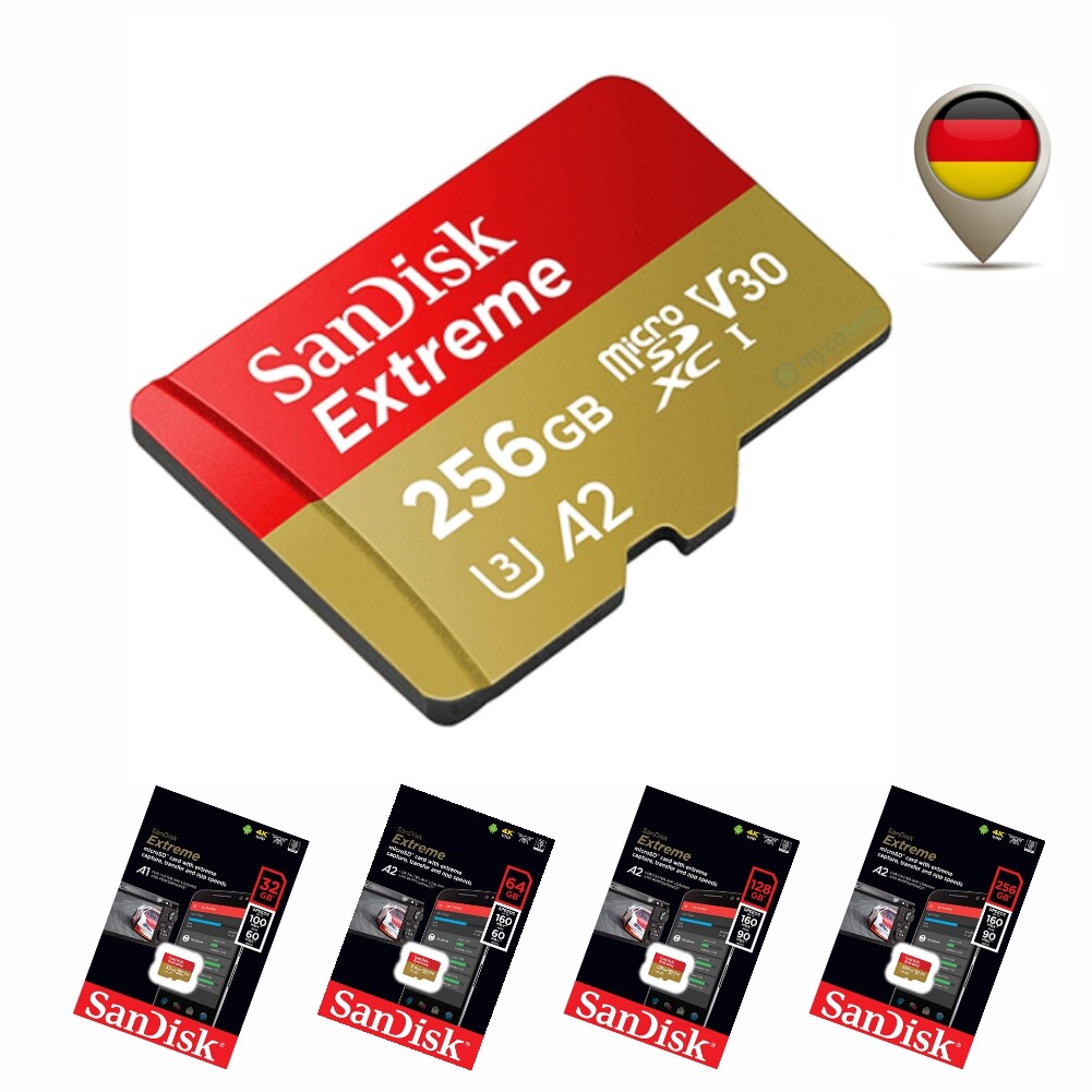SanDisk Extreme 4K microSD Speicherkarte A2 U3 V30 32GB 64GB 128GB 256GB 400GB