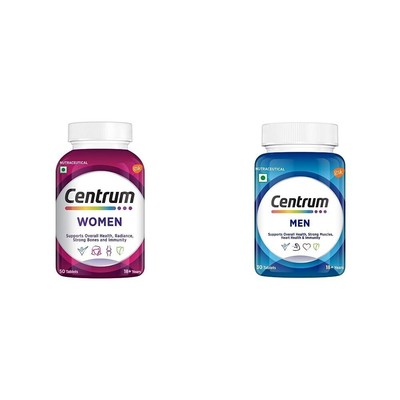 Centrum Women with Biotin 50 Tab&Men Multivitamin with Grape seed extract 30 Tab
