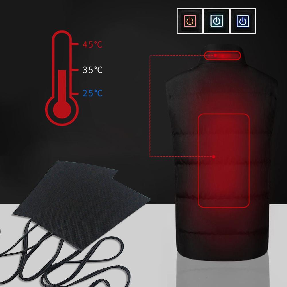 NEW Electric USB Heated Vest Jacket With Battery Men Women Heating Thermal Coat