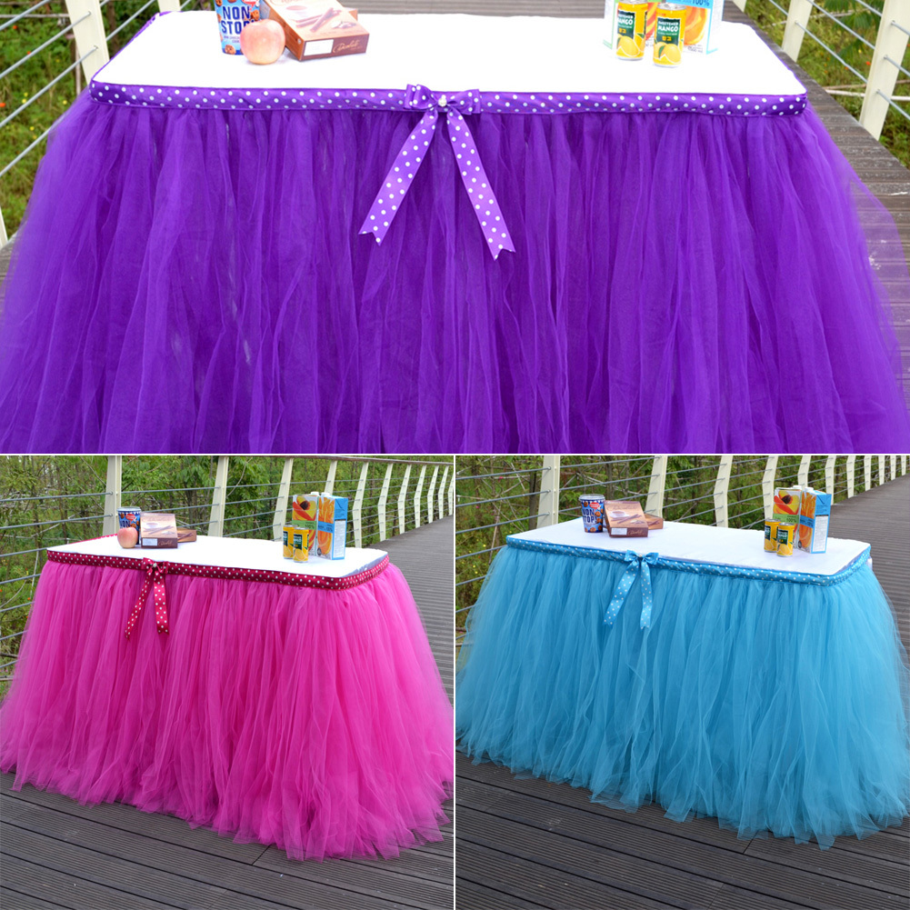 Tulle Tutu Table Skirt Cover Wedding Party Baby Shower Bday Table