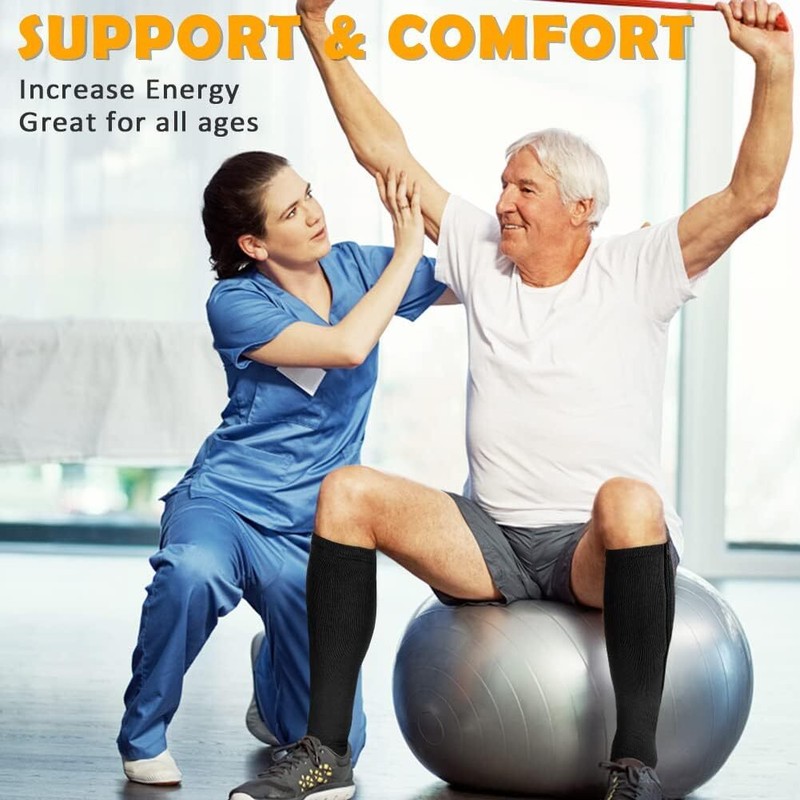 Copper Zipper Compression Socks Support Graduated Stockings Men Women 20 30mmHg