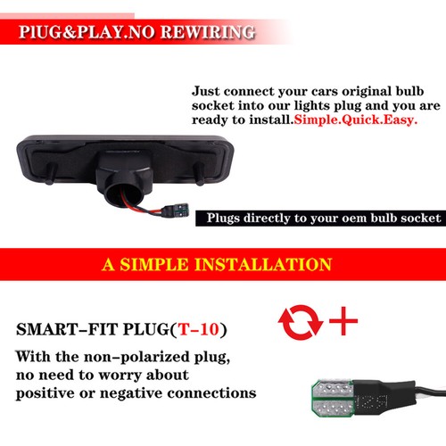 Smoked Lens Red LED Rear Side Marker Signal Lights For Dodge Plymouth 03587440