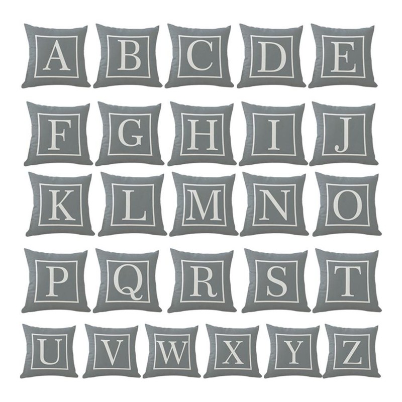 26 English Alphabet Letters Printed Case Sofa Waist Cushion Cover