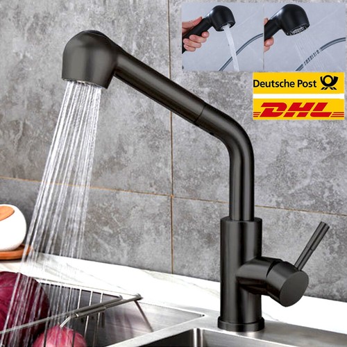 360° Ausziehbar Edelstahl Küchenarmatur Wasserhahn Spültisch Mischbatterie