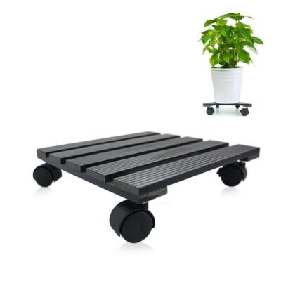 Black Plant Dolly Stand 12 in Rolling 4 Wheels Heavy Duty Caddy Holder Patio Pot