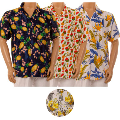

Мужская гавайская тропическая рубашка Summer Aloha Beach Party Button Casual Loose Fit