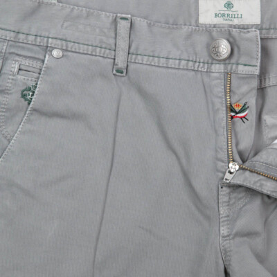 LUIGI BORRELLI NEU LUIGI BORRELLI SOLIDES GRAU HOSE - SUPER SLIM - 33/49 - (PARJ01430)