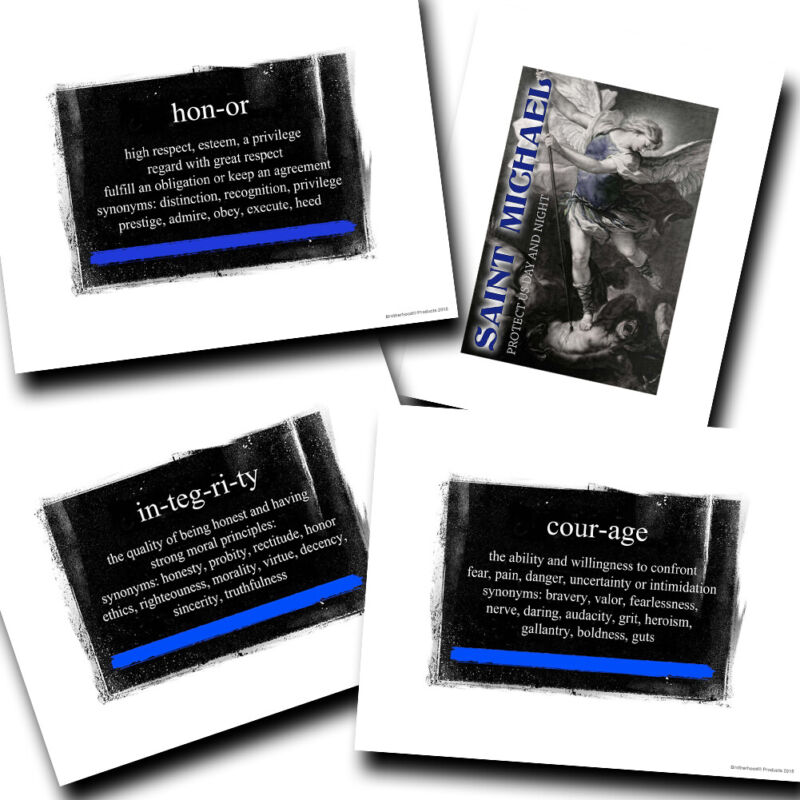 Thin Blue Line Definition Integrity Honor Courage Designs Four Photo Prints