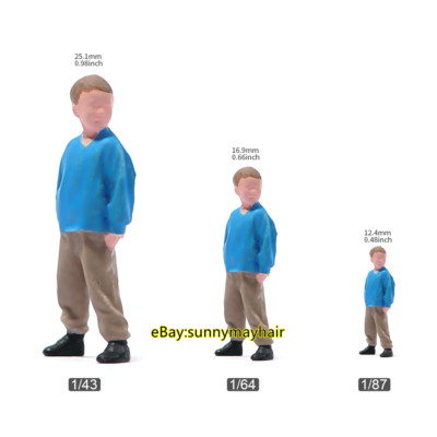 1/87 Scene Props Cute Little Boy Miniatures Figures Model For Cars Vehicles Toys