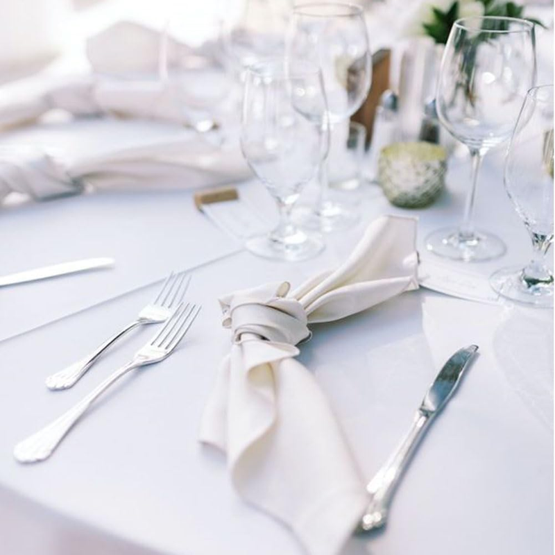 6 Pack White Rectangular Tablecloths, 60 x 102 Inch, Stain & Wrinkle Resistant P