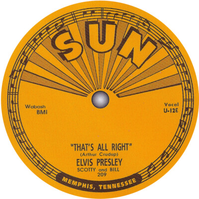 洋楽 DISQUES EN OR ELVIS PRESLEY Elvis Presley. That's All Right. Vinyl record label sticker