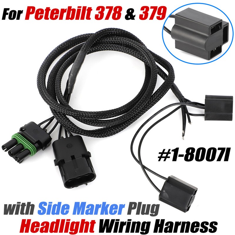 For Peterbilt 378 379 Dual Small Rectangle Headlight Harness