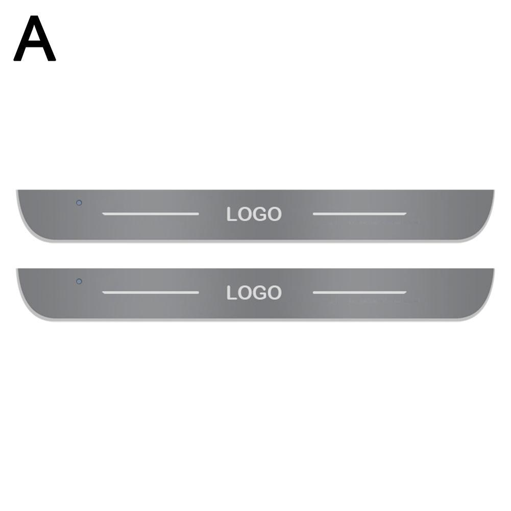 2/4Pcs Personalized Bingcar Led Door Sill Pro Car Door Sill Plate LED