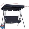 JEWELTH Swing Canopy Replacement Top, Outdoor Patio Swing Canopy Replacement, 3 Seat Swing Canopy Replacement Cover for Porch Patio Garden Seat (Black/98 x 72 x 7)