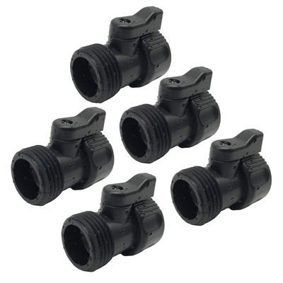 ALKARAMA 5 Pack Plastic Garden Hose Shut Off Valve Water Shutoff Valve Shut-O...