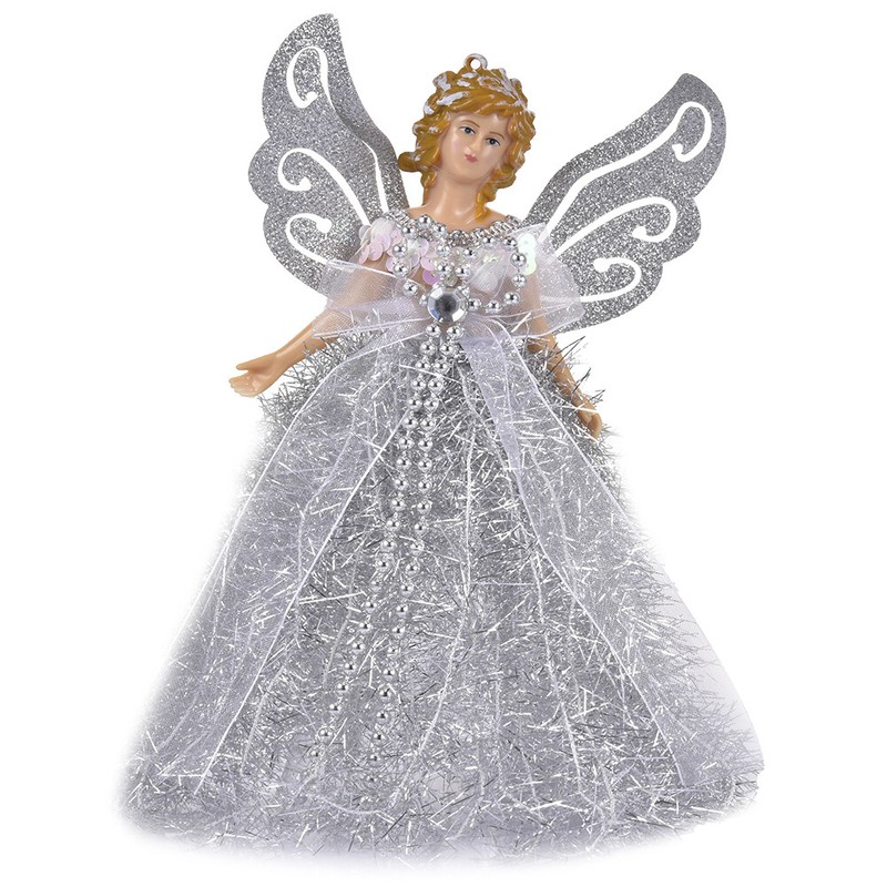 Angel Doll Christmas Ornaments,Xmas Tree Windows Fireplaces Angel Topper w/Wings