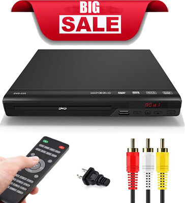 DVD Player All Region Free DVD CD Disc Player AV Output USB Remote Control P1H9
