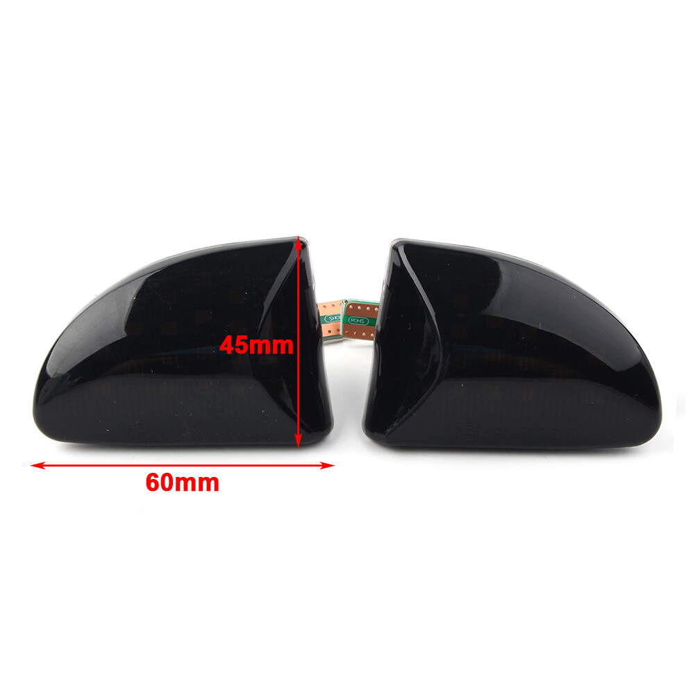 Sequential Dynamic Side Marker Lamp Turn Signal LED Light Fit Smart Fortwo Black