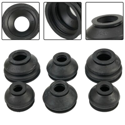6pc Universal Rubber Ball Joint Rubber Dust Boot Cover Track Tie Rod End Set Kit