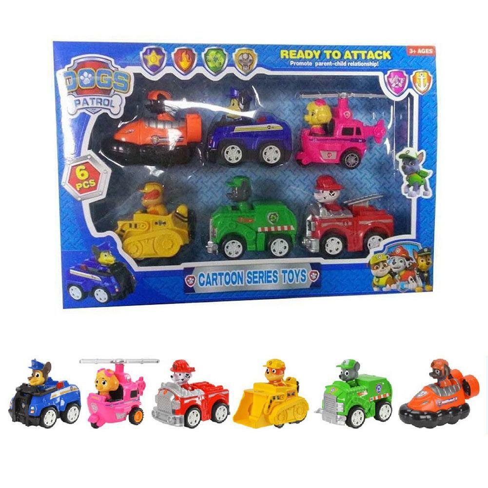 Details About 6pcs Racer Car Paw Patrol Dogs Marshall Rubble Rocky Chase Skye Kids Toys Gifts