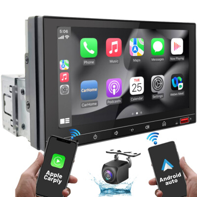 7''Car Radio For Apple Carplay Android Single 1Din Touch Screen Stereo Bluetooth