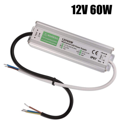AC 110V-240V to DC12V/24V IP67 Waterproof LED Transformer Driver Power Supply US