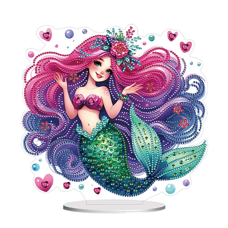 Double Side Special Shape Mermaid Diamond Painting Tabletop Ornaments Kit Hot