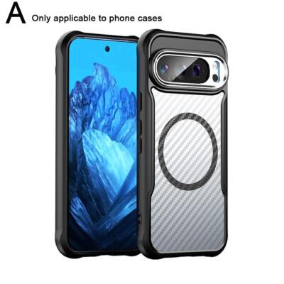 For Google Pixel 9 Pro Xl 5g Shockproof Plating TPU Mag Safe Clear Case Cover