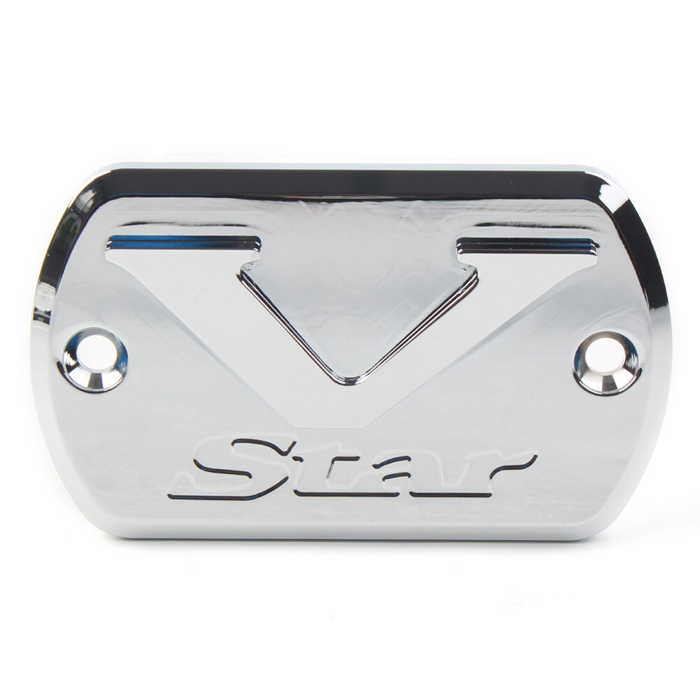 Chrome Front Brake Fluid Cap Reservoir Cover For Yamaha V Star XVS 650/1100