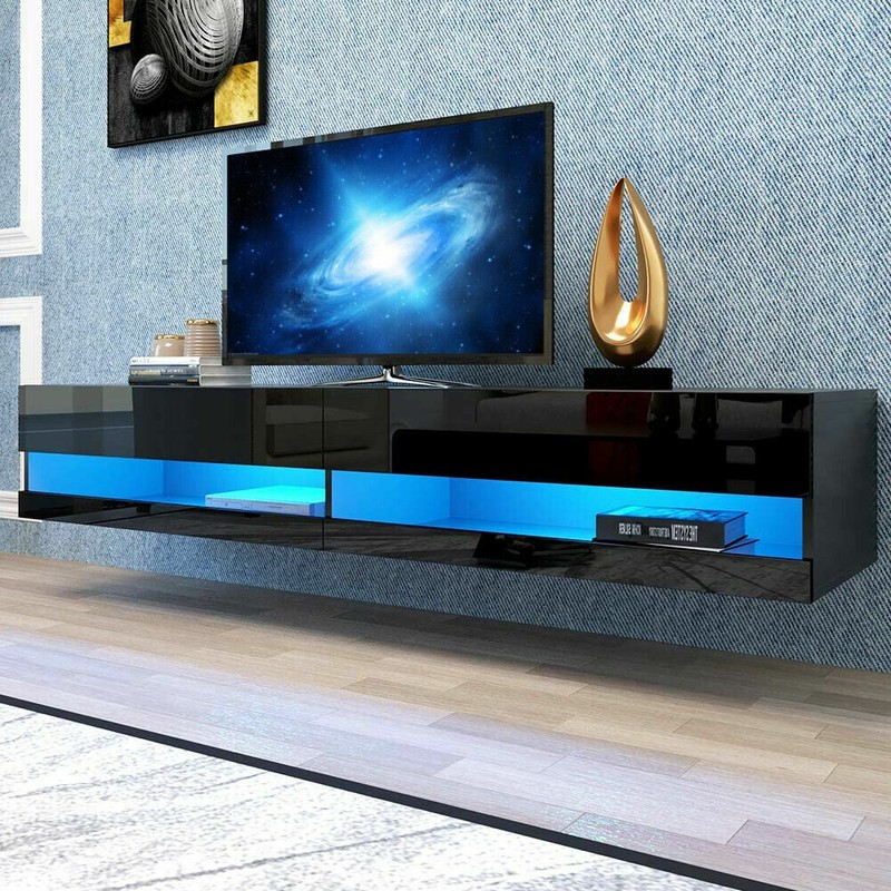 Led Wall Mounted Entertainment Center Tv Console For Up 80 I