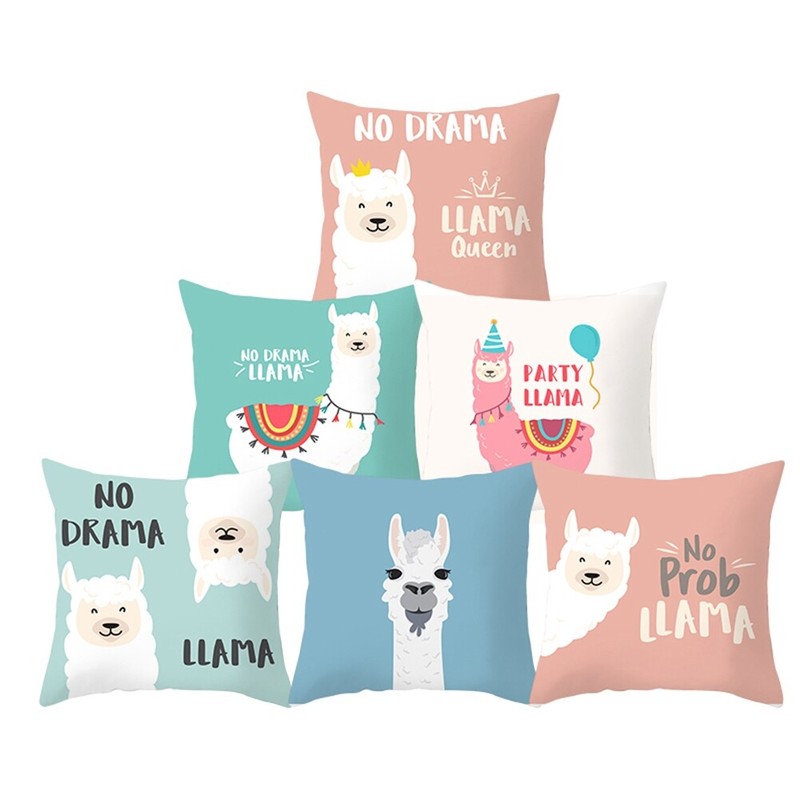 Llama Gift Cushion Cover Alpaca Various Cute Designs Colors Very
