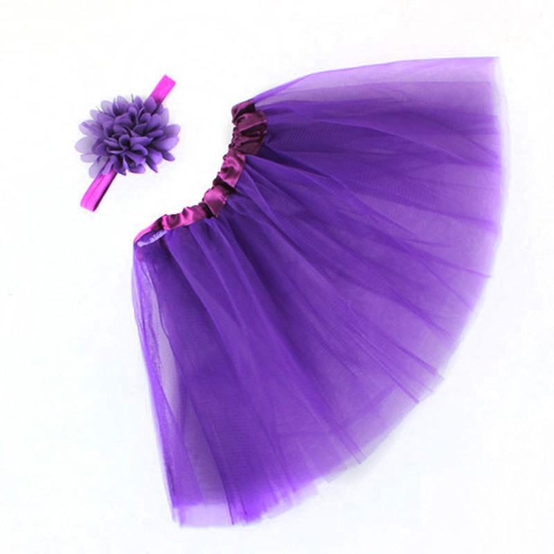 Newborn Baby Kid Girl Flower Headband+Tutu Skirt Photo Costume Beautiful Cute