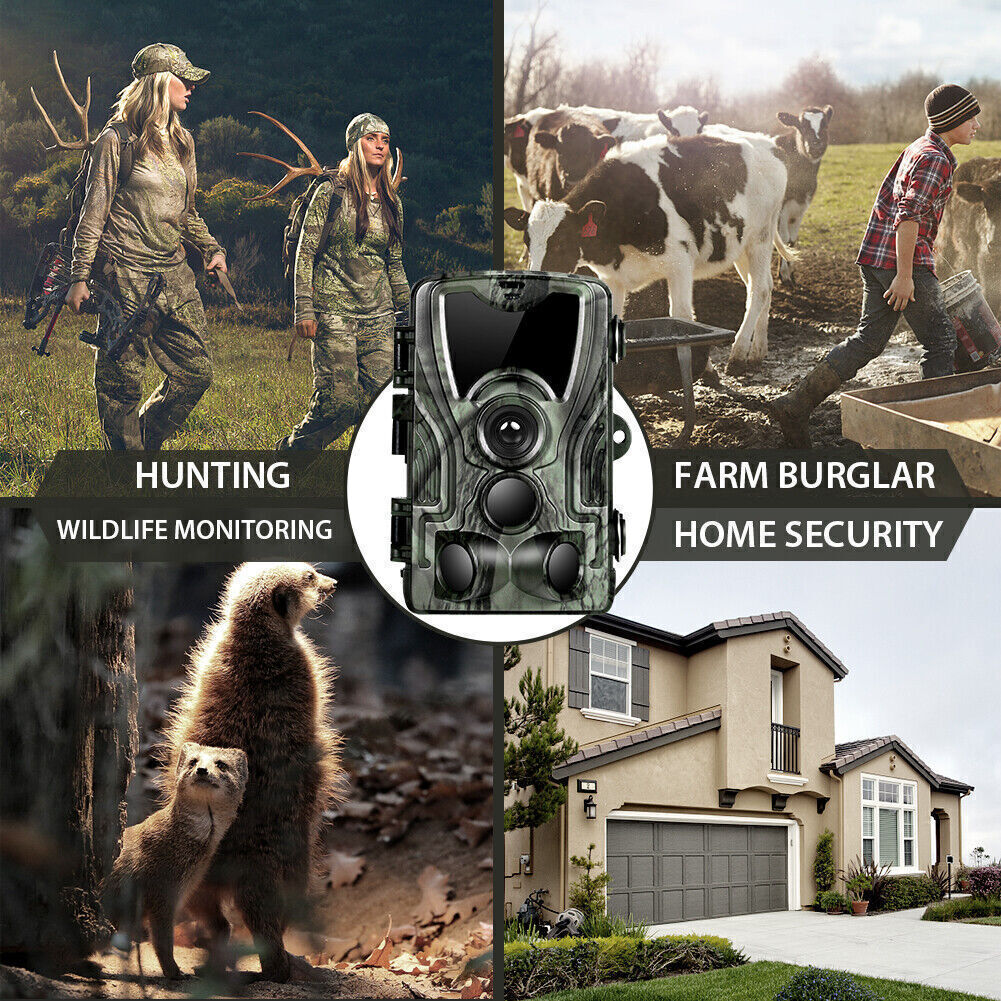 Trail and Game Camera 36MP 4K Wildlife Scouting Cam Night Vision 3 PIR Sensors
