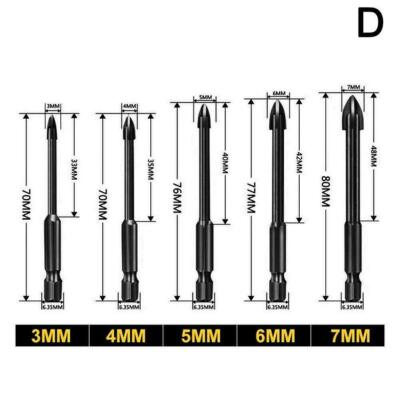 5PCS Efficient Universal Drilling Tool 3/4/5/6/7mm Hexagonal Handle Reamers Hot