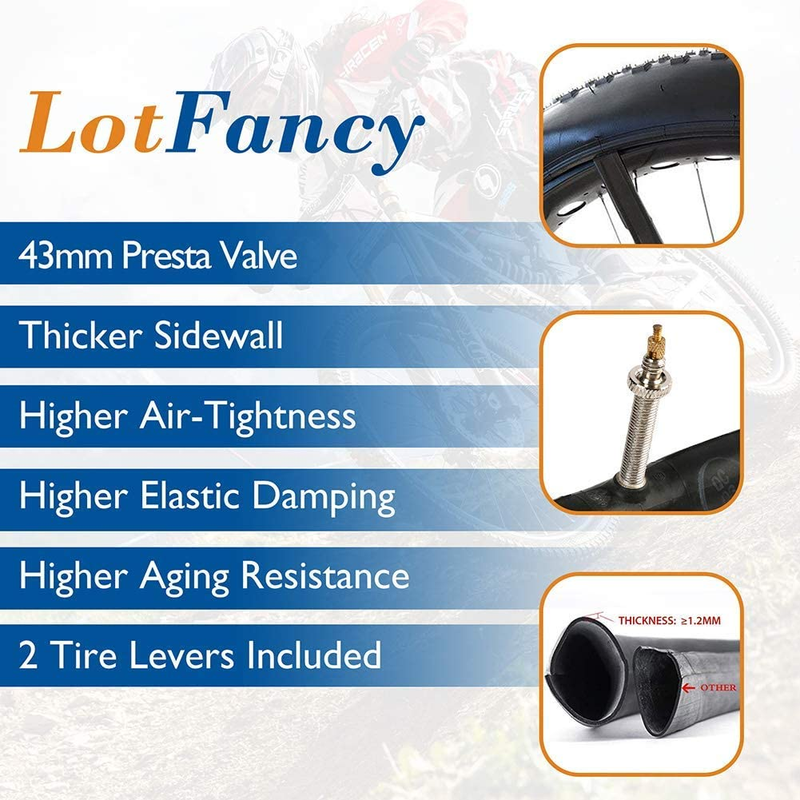 27.5 29 Inch Mountain Bike Tube, 2PCS 27.5 X 2.125/2.4, 29 X 2.125/2.4 Bicycle I