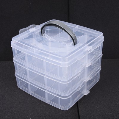 Transparente Schmuck Aufbewahrungsbox Klar Perlenbox Fächer Boxen Sortierbox Neu