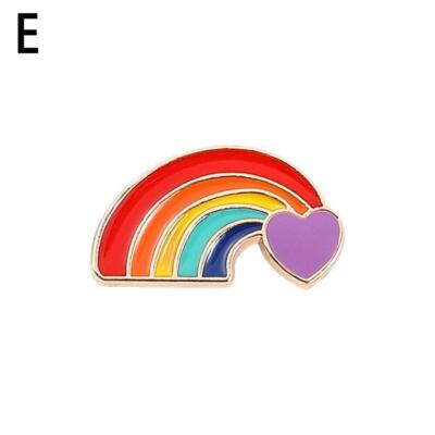 1xRainbow Pride Flag Brooch LGBTQ Lapel Pin Ally Badge Equality Lesbian Gay L5G8