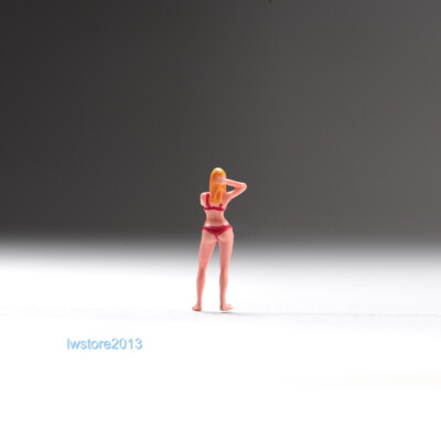 1/87 Red Bikini Girl Scene Props Miniatures Figures Model For Cars Vehicles Toys